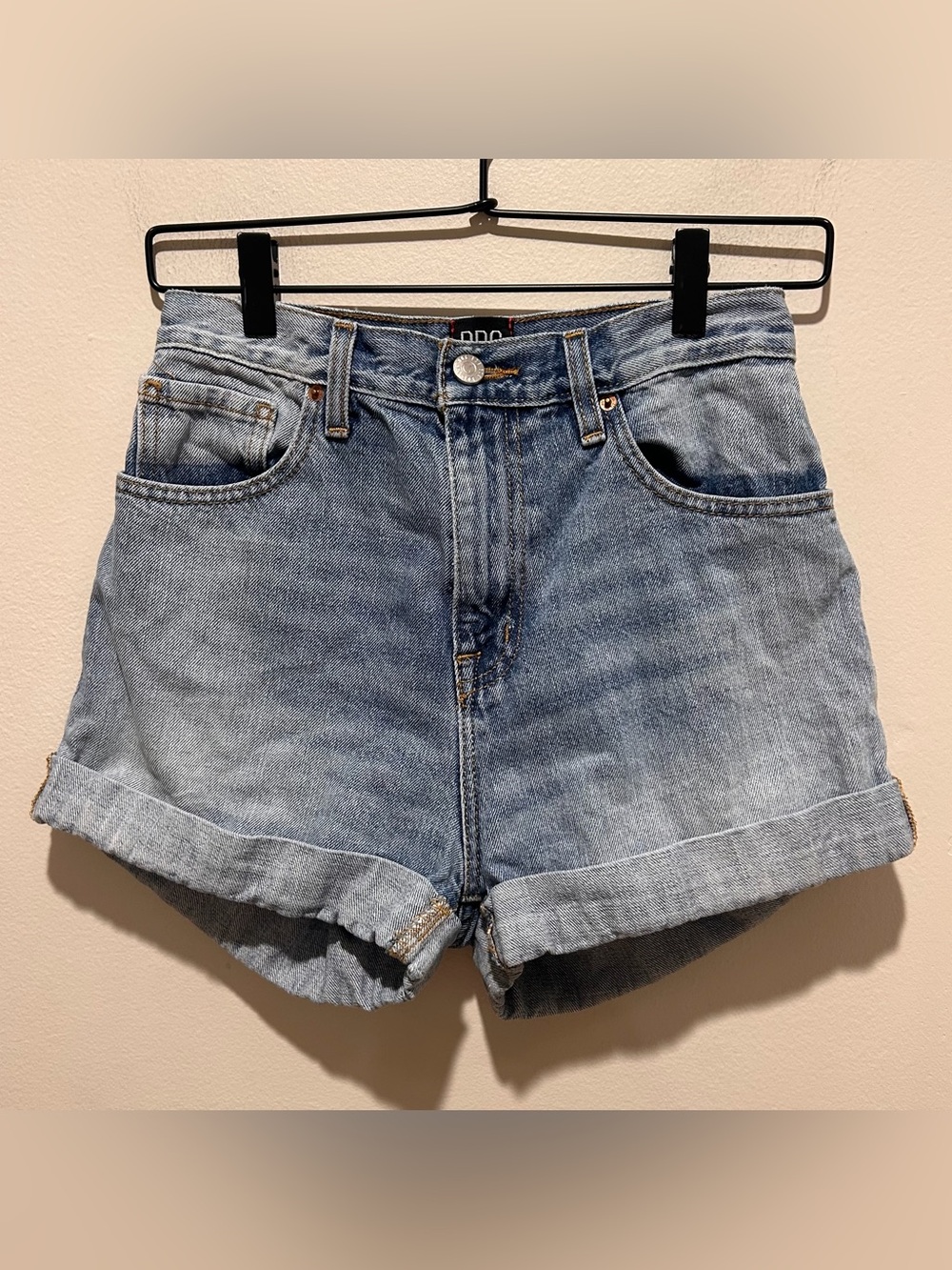 BDG Mom High Rise Denim Blue Distressed Jean Shorts - Women’s Size 26